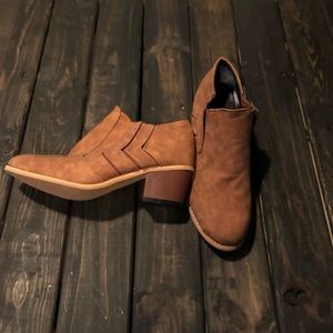 Tan faux suede boots